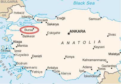 Bursa Reiseführer Informationen Karte